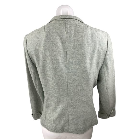 Akris 100% Cashmere Gray Long Sleeve Collar Button Blazer Coat Jacket Size 12 - Picture 2 of 4
